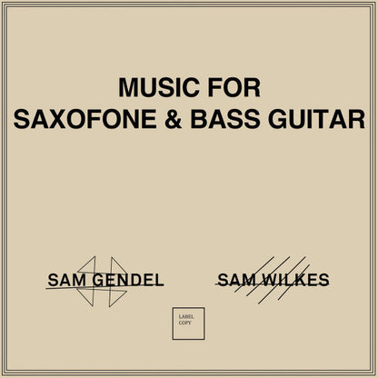 Sam Gendel & Sam Wilkes (2) - Music For Saxofone & Bass Guitar | Mint (M) Mint (M)-