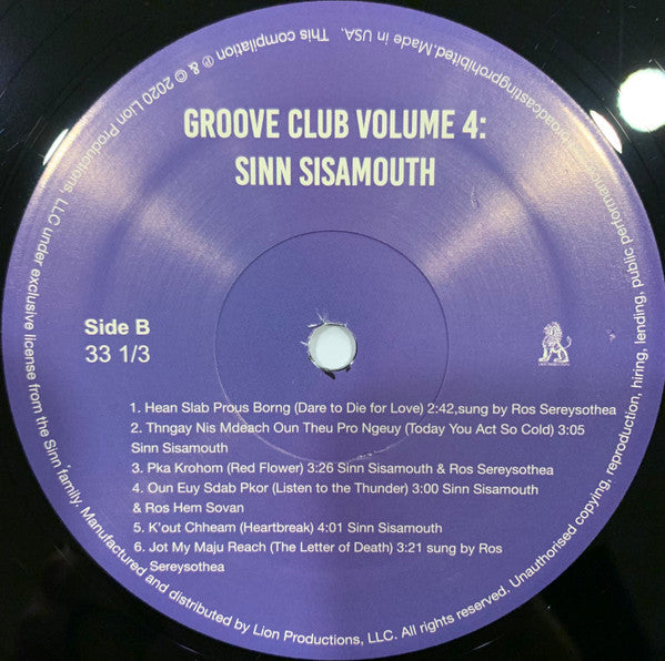 Sinn Sisamouth - Groove Club Vol 4: Sinn Sisamouth | Mint (M) Mint (M)-