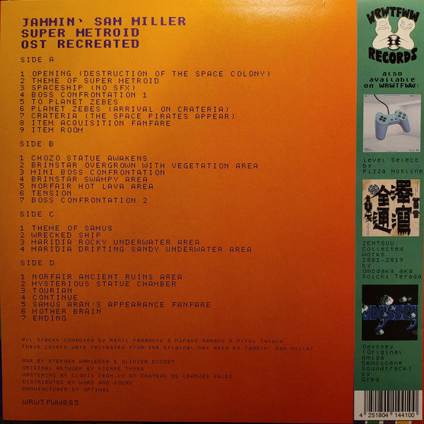 JAMMIN' SAM MILLER - Super Metroid (OST Recreated 2x VINYL) | Mint (M) Mint (M)-