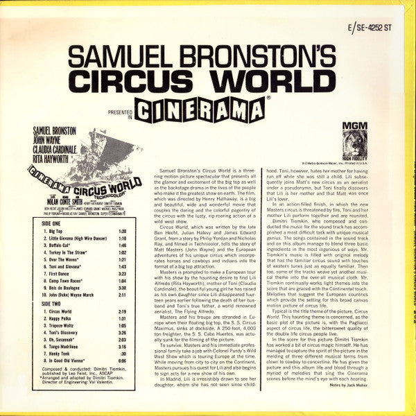 Dimitri Tiomkin - Circus World - The Original Sound Track Album (VINYL) | Mint (M) Near Mint (NM)-