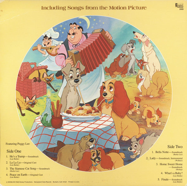 Various - Walt Disney's "Lady And The Tramp" - Including Songs From The Motion Picture (VINYL) | Mint (M) Near Mint (NM)-