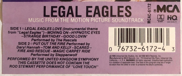 Legal Eagles (Music From The Motion Picture Soundtrack) (CASSETTE) | Mint (M) Mint (M)-