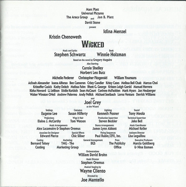 Stephen Schwartz - Wicked (Original Broadway Cast Recording) (CD) | Mint (M) Mint (M)-