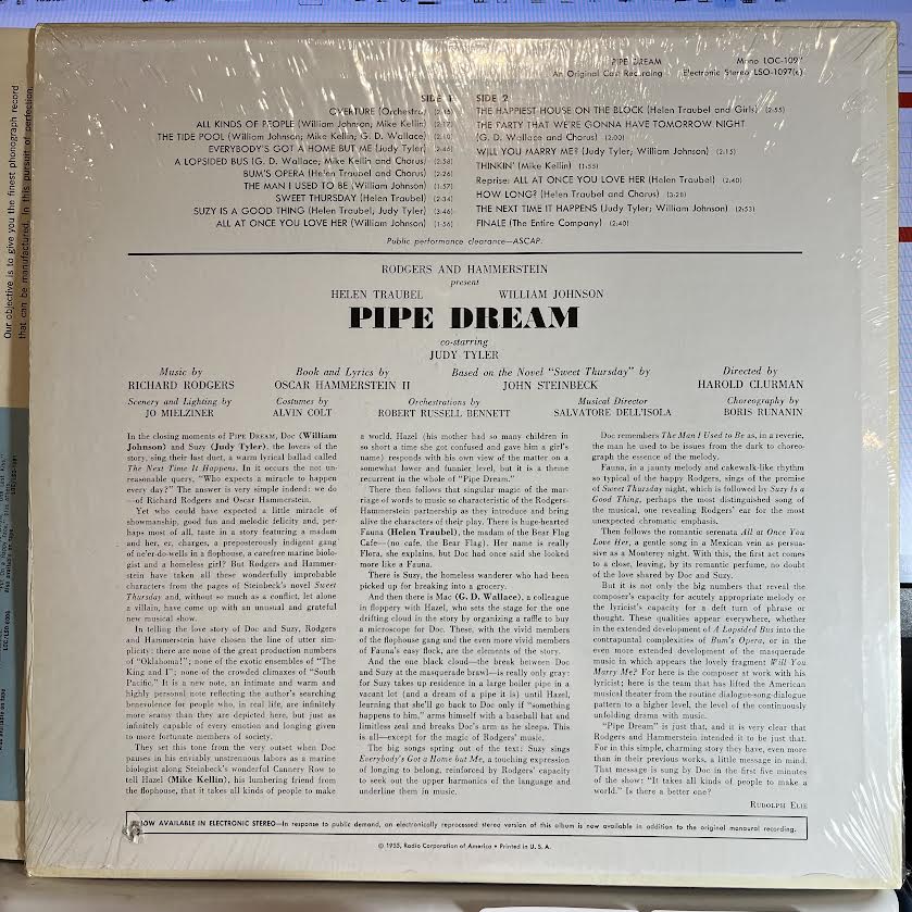 Rodgers & Hammerstein - Pipe Dream *SHRINK* | Excellent+ (EX+) Near Mint (NM)--