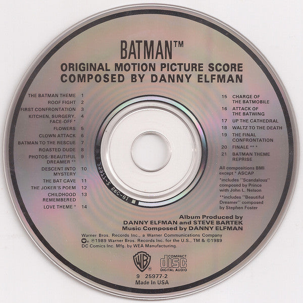 Danny Elfman - Batman (Original Motion Picture Score) (CD) | Excellent (EX) Excellent (EX)--