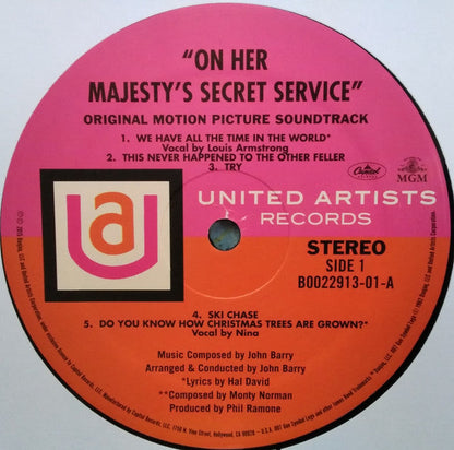 John Barry - On Her Majesty's Secret Service (Original Motion Picture Soundtrack) (VINYL) | Excellent (EX) Near Mint (NM)--