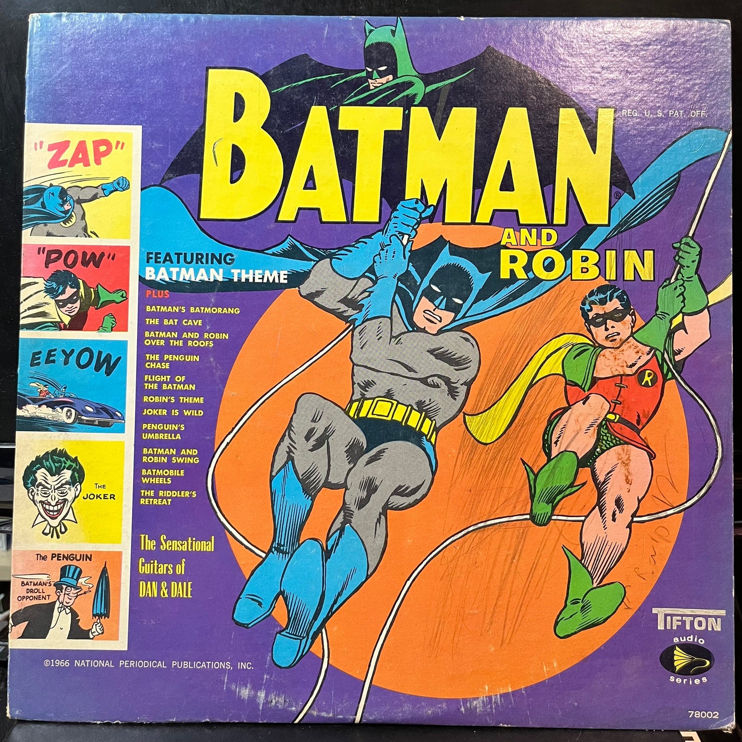 The Sensational Guitars Of Dan & Dale - Batman And Robin (VINYL LP TIFTON 78002 1966) | USED Good Plus (G+) Very Good (VG)--