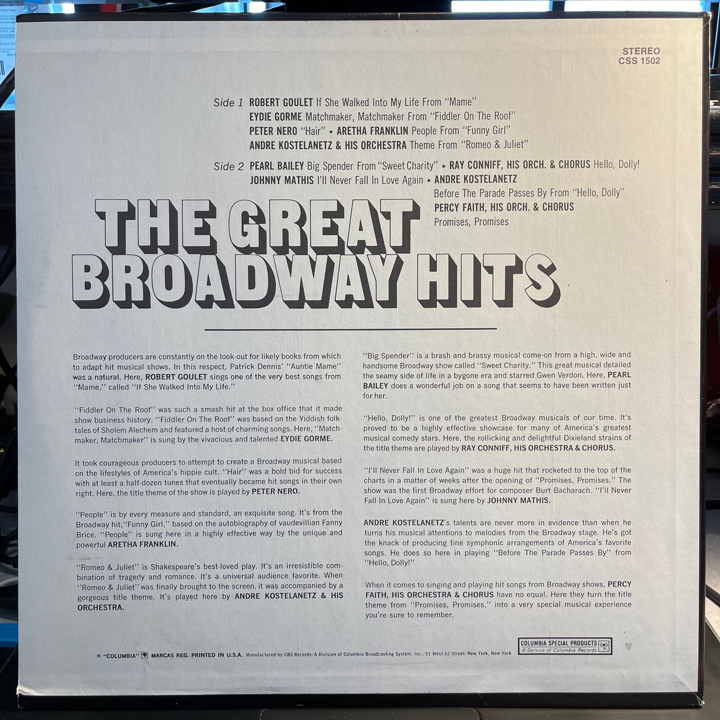Various - The Great Broadway Hits | Near Mint (NM) Near Mint (NM)--