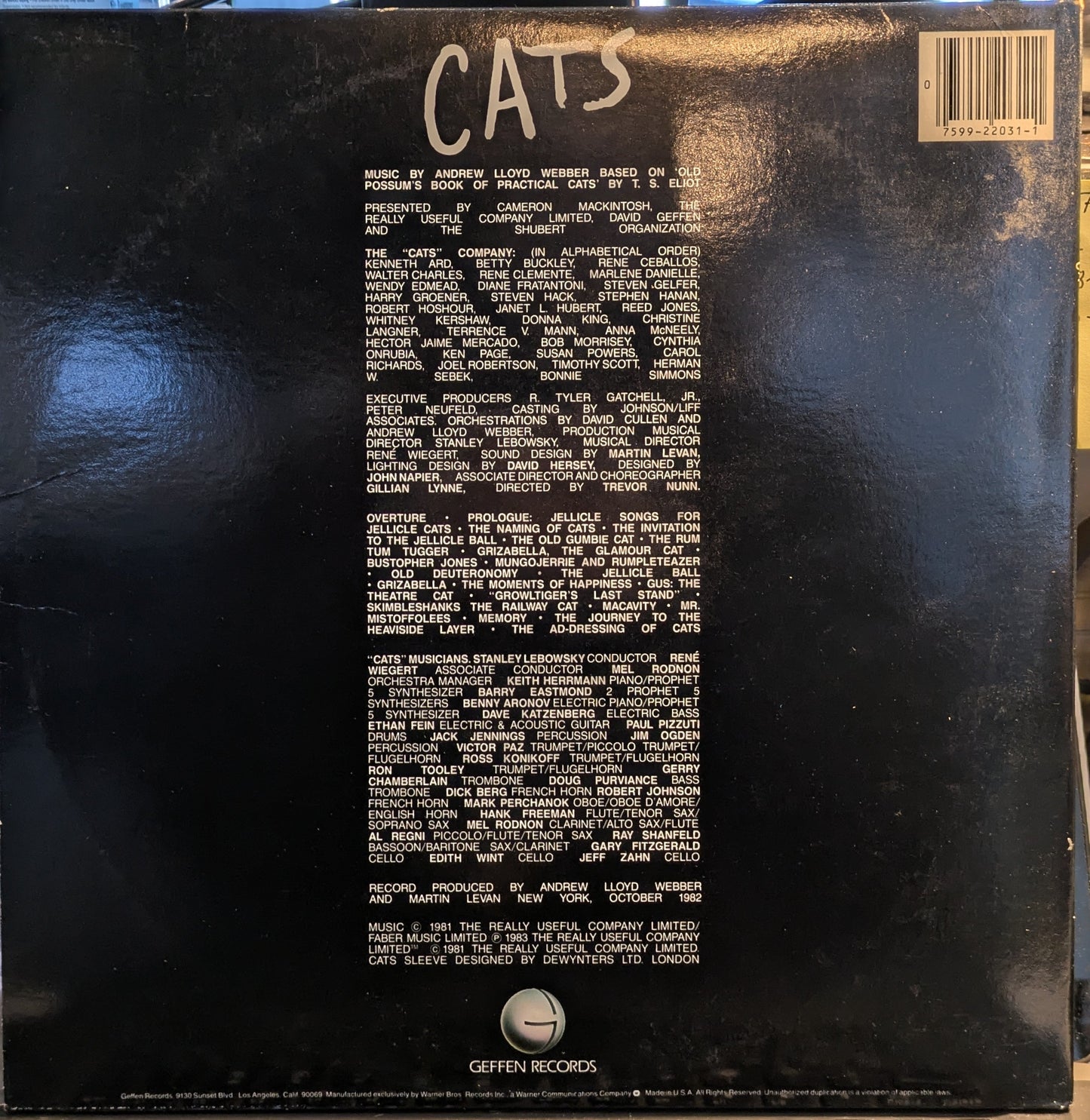 Andrew Lloyd Webber - Cats - Complete Original Broadway Cast Recording (2xVINYL) | Near Mint (NM) Near Mint (NM)-