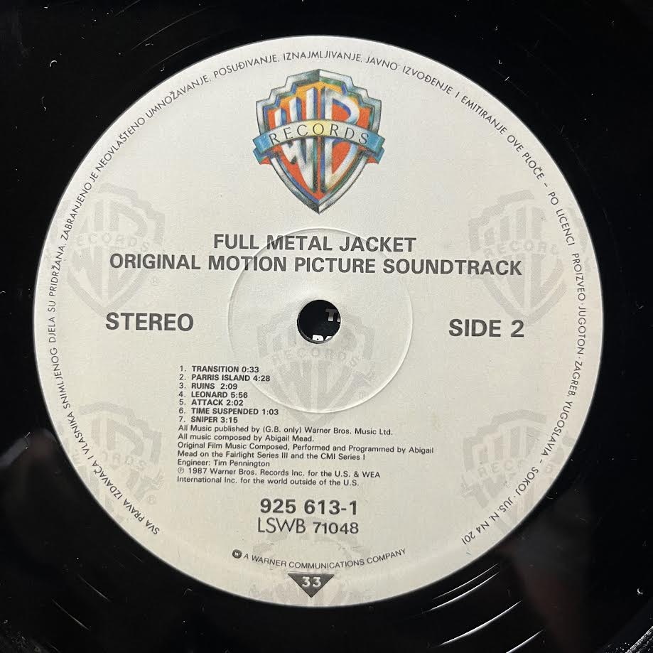 Various - Stanley Kubrick's Full Metal Jacket - Original Motion Picture Soundtrack (YUGOSLAVIA VINYL) | Near Mint (NM) Excellent (EX)-