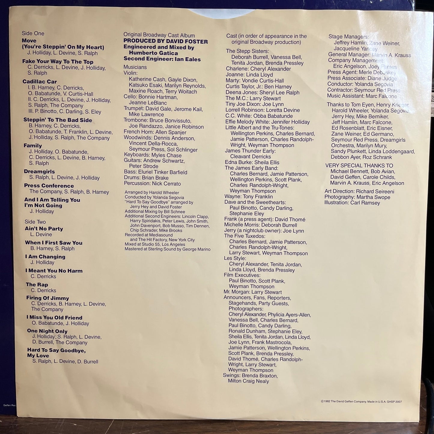 Dreamgirls Original Broadway Cast - Dreamgirls Original Broadway Cast Album (VINYL) | Near Mint (NM) Excellent (EX)-