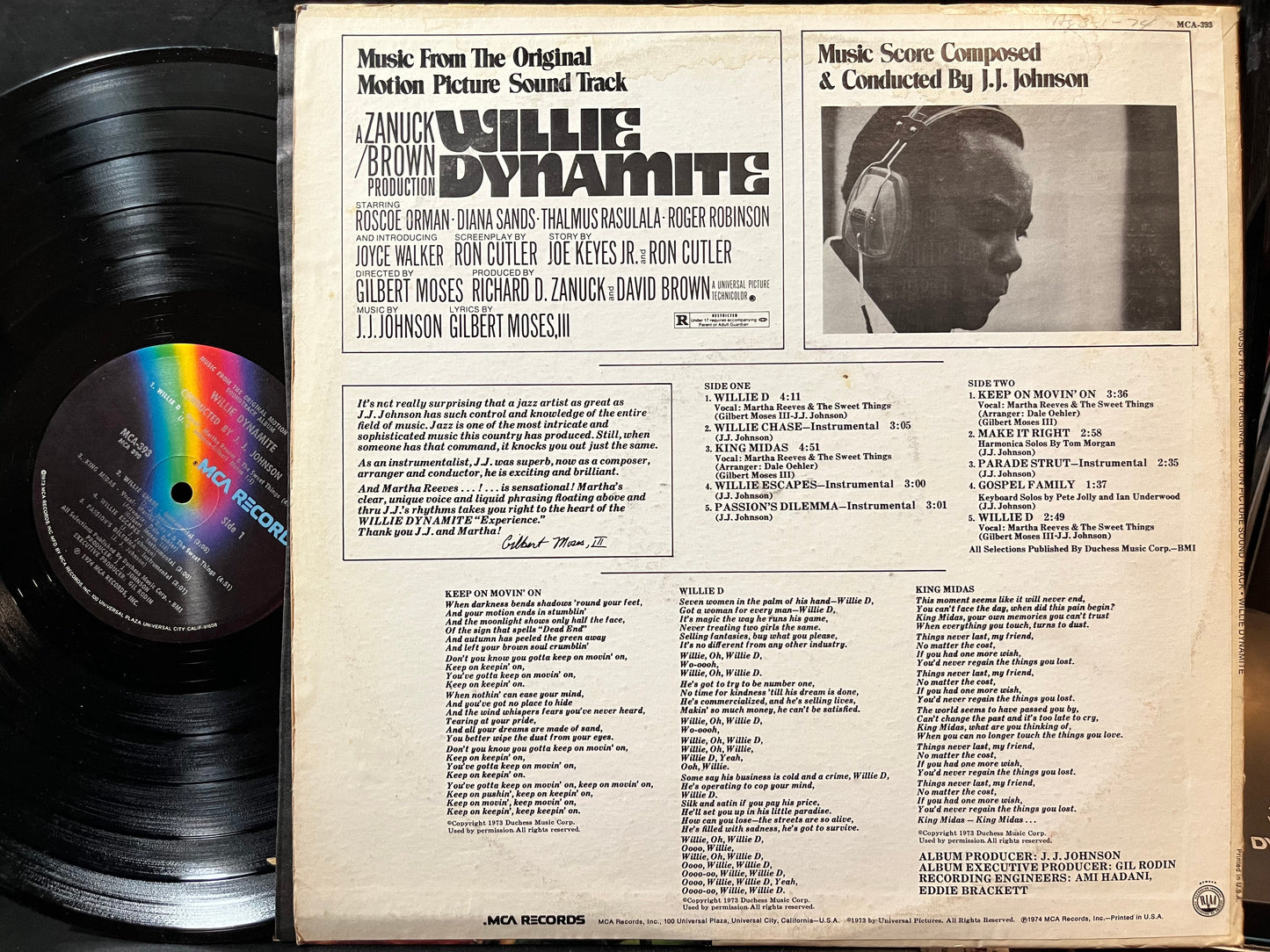 J.J. Johnson - Willie Dynamite (Music From The Original Motion Picture Soundtrack) (VINYL LP MCA MCA-393 1974) | USED Near Mint (NM or M-) Excellent+ (EX+)--