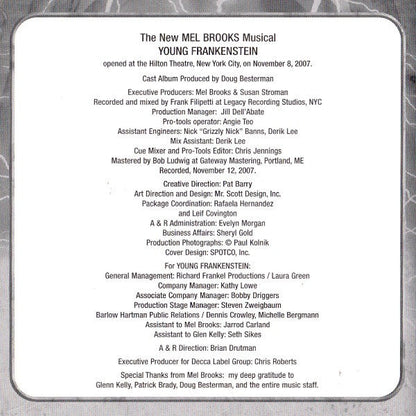 Various - The New Mel Brooks Musical Young Frankenstein - Original Broadway Cast Recording (CD) | Near Mint (NM) Near Mint (NM)-