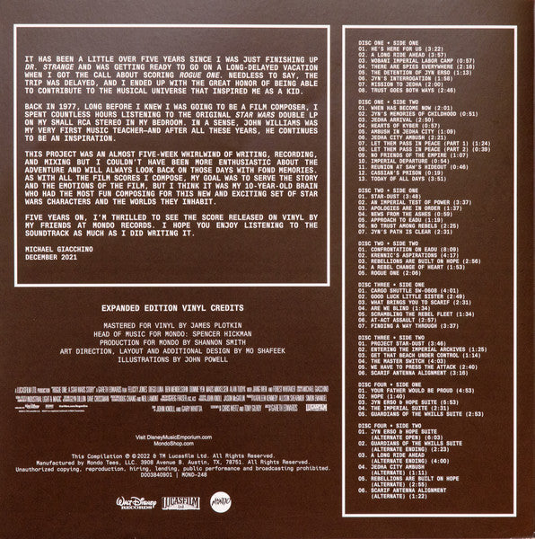 Michael Giacchino - Rogue One: A Star Wars Story (Original Motion Picture Soundtrack Expanded Edition) (4xVINYL BOX) | Near Mint (NM) Near Mint (NM)-