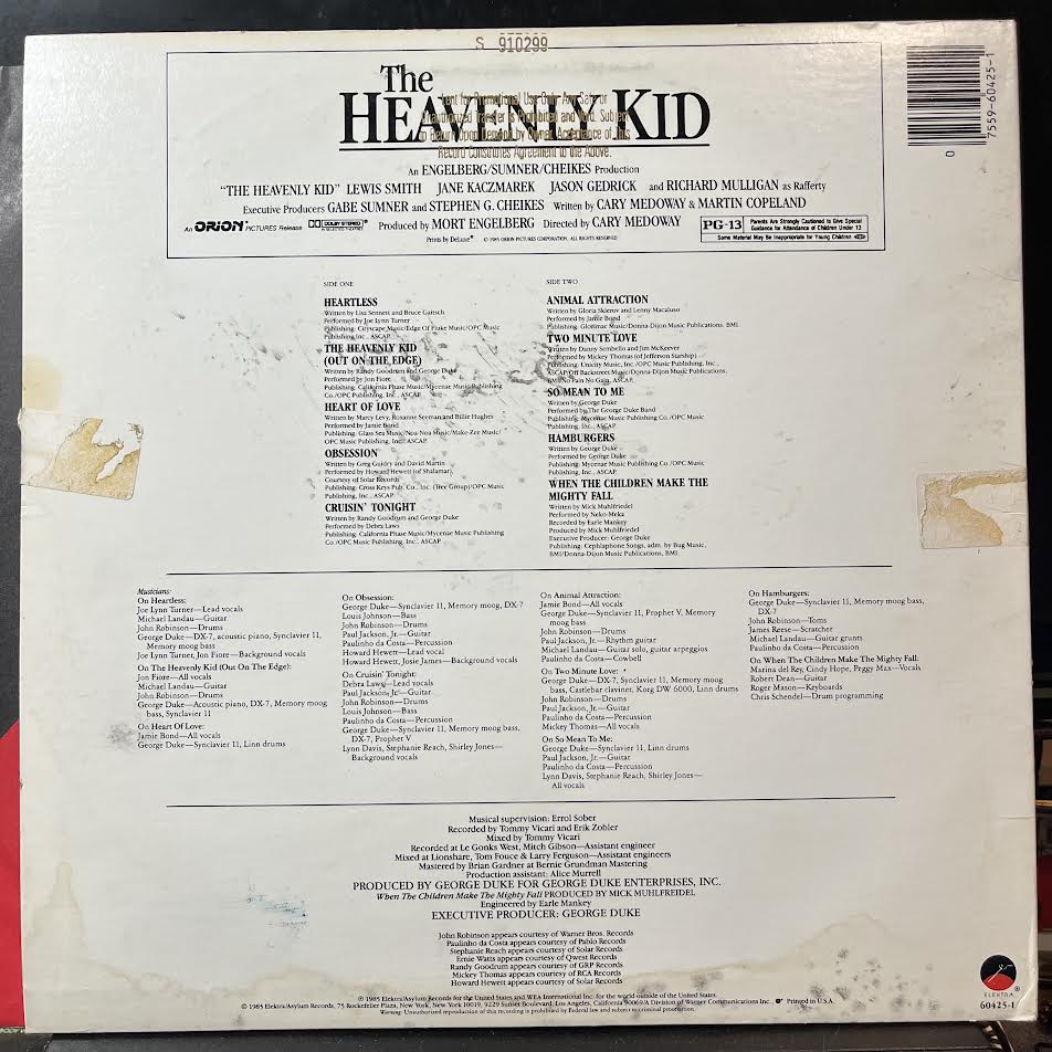 Various - The Heavenly Kid (Original Motion Picture Soundtrack) (VINYL) | Near Mint (NM) Excellent (EX)--