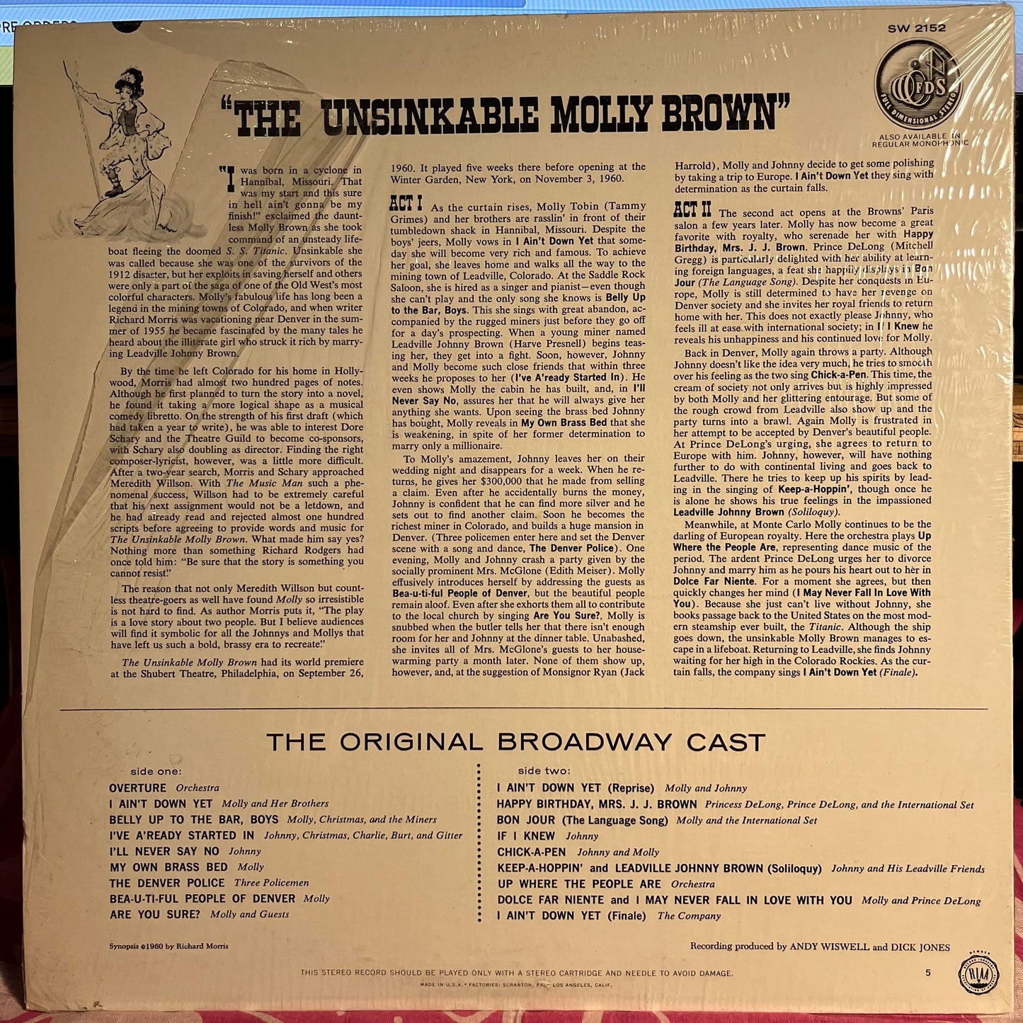 Meredith Willson - The Unsinkable Molly Brown - Original Broadway Cast *SHRINK* | Near Mint (NM) Near Mint (NM)--