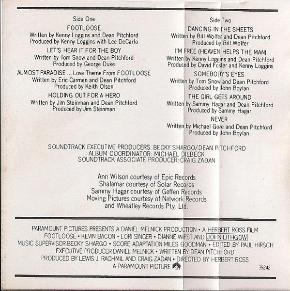 Various - Footloose (Original Motion Picture Soundtrack) *CASSETTE* | Near Mint (NM) Near Mint (NM)-