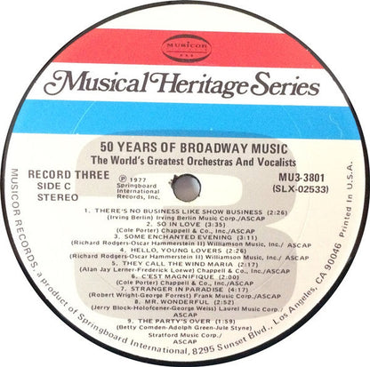 The World's Greatest Orchestras And Vocalists - 50 Years Of Broadway Music | Near Mint (NM) Near Mint (NM)-