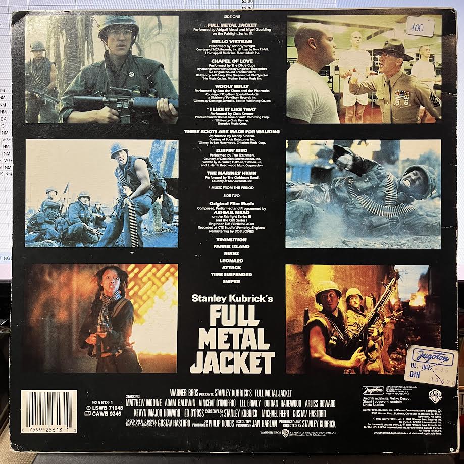 Various - Stanley Kubrick's Full Metal Jacket - Original Motion Picture Soundtrack (YUGOSLAVIA VINYL) | Near Mint (NM) Excellent (EX)-