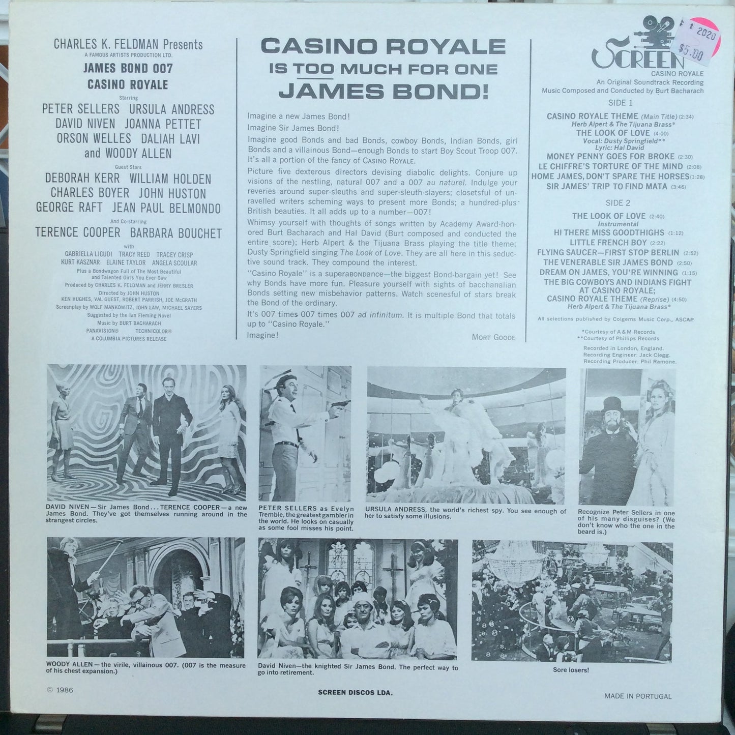 Burt Bacharach - Casino Royale (Original Motion Picture Soundtrack) (VINYL) | Near Mint (NM) Near Mint (NM)--