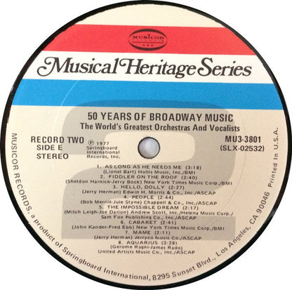 The World's Greatest Orchestras And Vocalists - 50 Years Of Broadway Music | Near Mint (NM) Near Mint (NM)-
