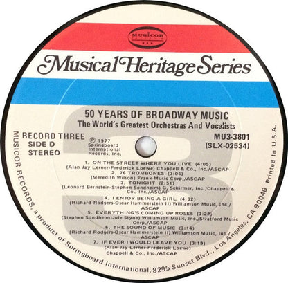 The World's Greatest Orchestras And Vocalists - 50 Years Of Broadway Music | Near Mint (NM) Near Mint (NM)-