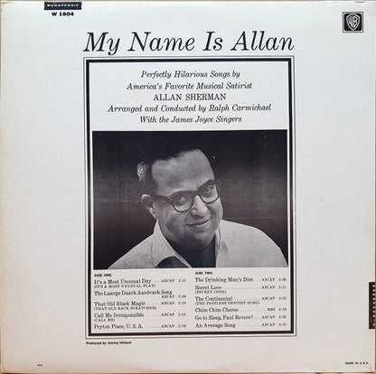 Allan Sherman - My Name Is Allan: Allan Sherman Sings Great Movie Hits & Songs From The Cutting Room Floor (VINYL) | Mint (M) Near Mint (NM)-