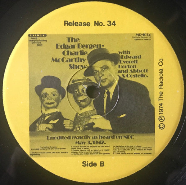 The Edgar Bergen Show With Charlie McCarthy (VINYL) | Mint (M) Mint (M)-