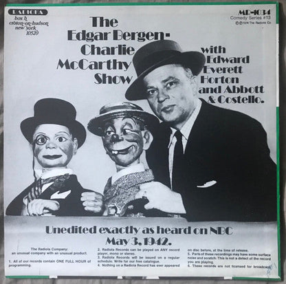 The Edgar Bergen Show With Charlie McCarthy (VINYL) | Mint (M) Mint (M)-