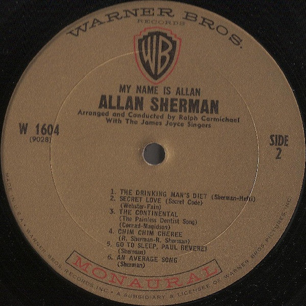 Allan Sherman - My Name Is Allan: Allan Sherman Sings Great Movie Hits & Songs From The Cutting Room Floor (VINYL) | Mint (M) Near Mint (NM)-