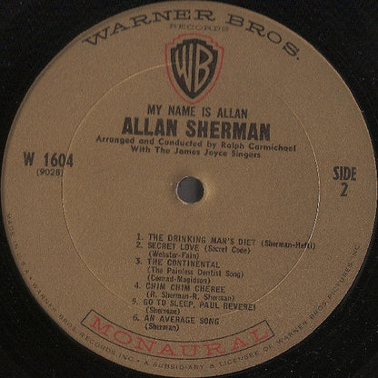 Allan Sherman - My Name Is Allan: Allan Sherman Sings Great Movie Hits & Songs From The Cutting Room Floor (VINYL) | Mint (M) Near Mint (NM)-