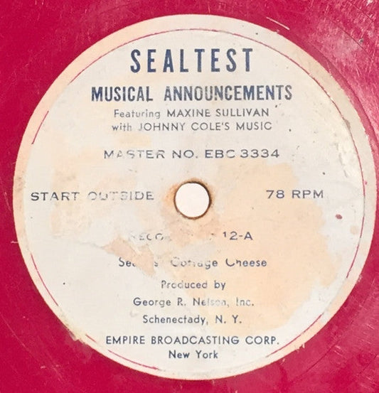 The Landt Trio - Sealtest Musical Announcements | Excellent (EX) Generic--
