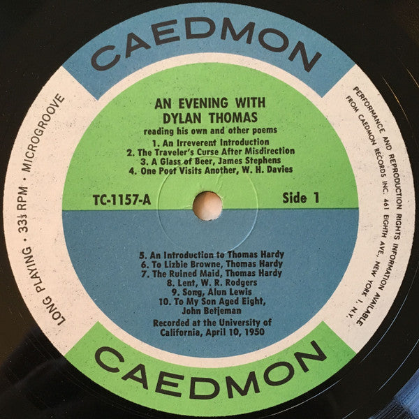Dylan Thomas - An Evening With Dylan Thomas Reading His Own And Other Poems | Near Mint (NM) Excellent (EX)-