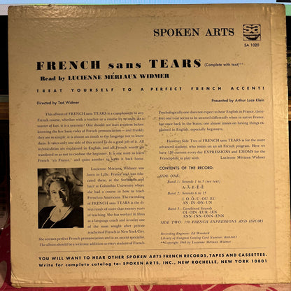 Lucienne Meriaux Widmer - French Sans Tears | Near Mint (NM) Excellent (EX)--
