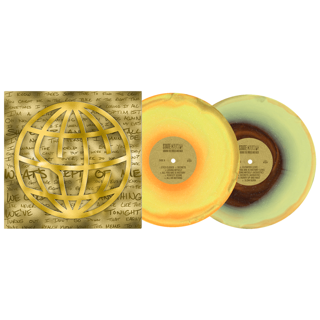 State Champs - Around The World And Back (10 Year Anniversary) [Orange/Yellow/Black Ice W/ Glitter Vinyl] [2LP] |-