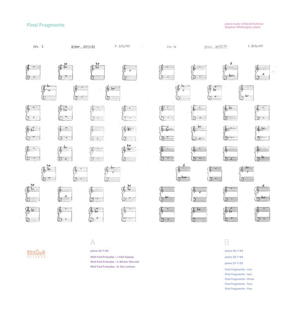 STEPHEN WHITTINGTON - Final Fragments - Piano Music of David Kotlowy |-