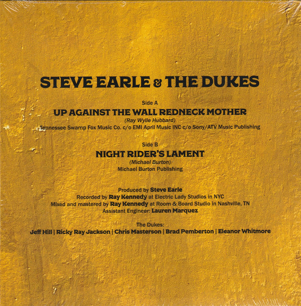Steve Earle & The Dukes - Up Against The Wall Redneck Mother / Night Rider's Lament | Mint (M) Mint (M)-