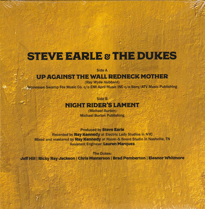 Steve Earle & The Dukes - Up Against The Wall Redneck Mother / Night Rider's Lament | Mint (M) Mint (M)-