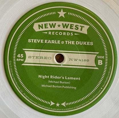 Steve Earle & The Dukes - Up Against The Wall Redneck Mother / Night Rider's Lament | Mint (M) Mint (M)-
