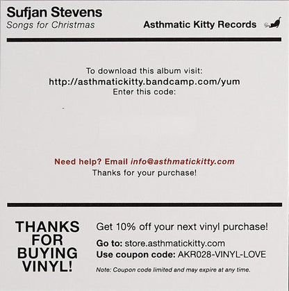 Sufjan Stevens Songs For Christmas Asthmatic Kitty Records Box, Comp + 5x12", EP, RE Mint (M) Mint (M)-