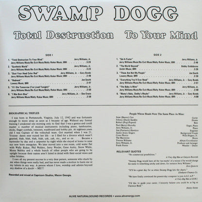 Swamp Dogg - Total Destruction To Your Mind | Mint (M) Mint (M)-