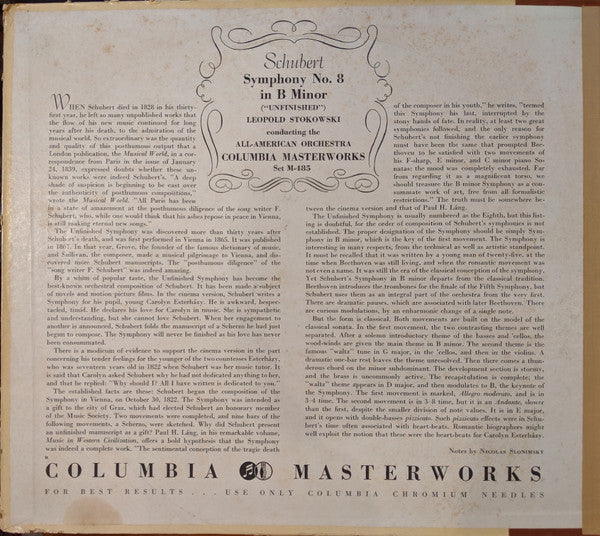 Franz Schubert - Symphony No. 8 In B Minor ('Unfinished') | Very Good Plus (VG+) Very Good Plus (VG+)-