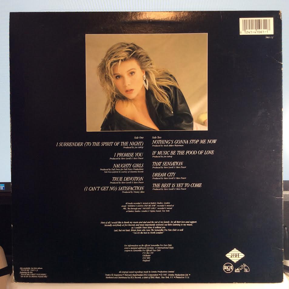 Samantha Fox - Samantha Fox (VINYL) | Near Mint- (NM-) Near Mint (NM)--