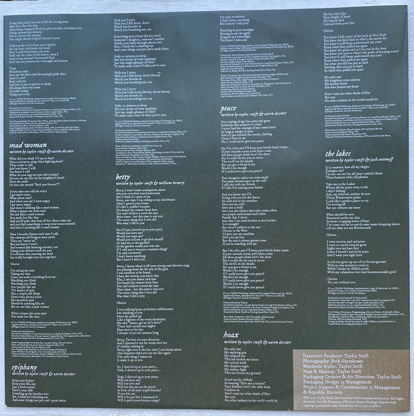 Taylor Swift Folklore Republic Records 2xLP, Album, Dlx, Bro Mint (M) Mint (M)-