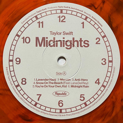 Taylor Swift Midnights Republic Records LP, Album, S/Edition, Blo Mint (M) Mint (M)-