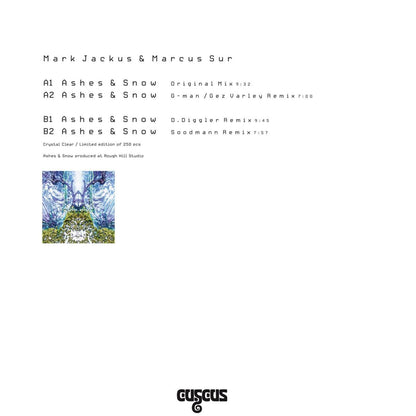 Mark Jackus, Marcus Sur - (PRESALE TBD) Ashes & Snow (BLUE VINYL 12" CusCus Limited CCLDT001) | NEW Mint (M) Mint (M)--