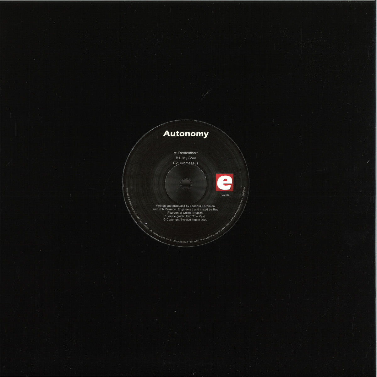 Autonomy - Autonomy (VINYL 12" Evasive Records EVA004) | NEW Mint (M) Mint (M)--