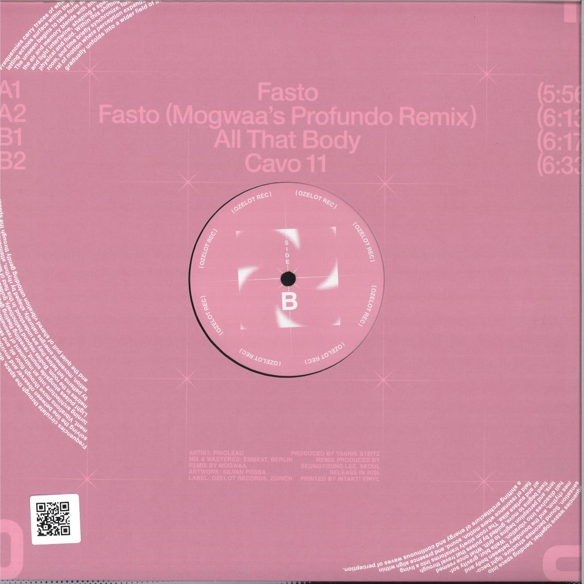 Mogwaa , Prioleau - Fasto (VINYL 12" Ozelot OZELOT012 2026) | NEW--