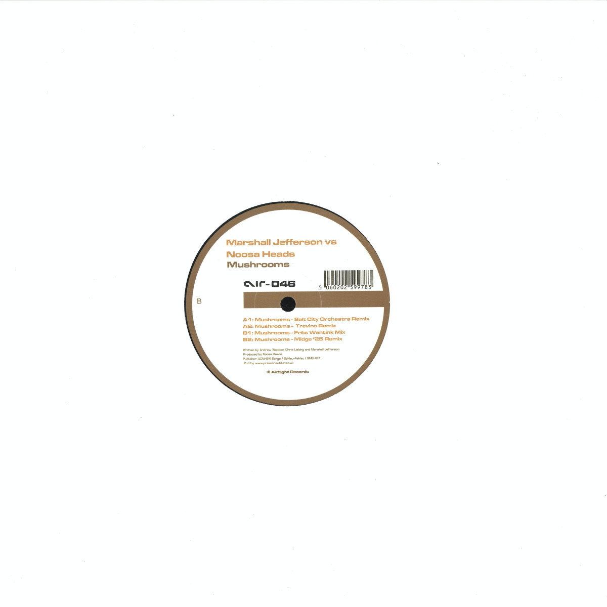 Marshall Jefferson vs. Noosa Heads - Mushrooms (VINYL 12" Airtight AIR046 2025) |--