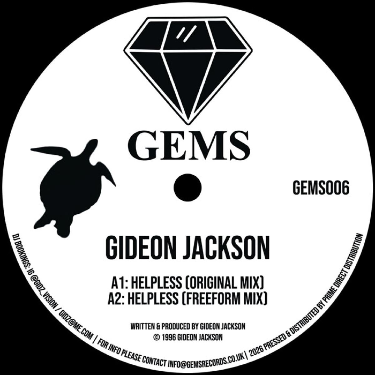 Gideon Jackson - (PRESALE 08/07/26) Helpless / Sales In The Wind (VINYL 12" GEMS GEMS006) | NEW--